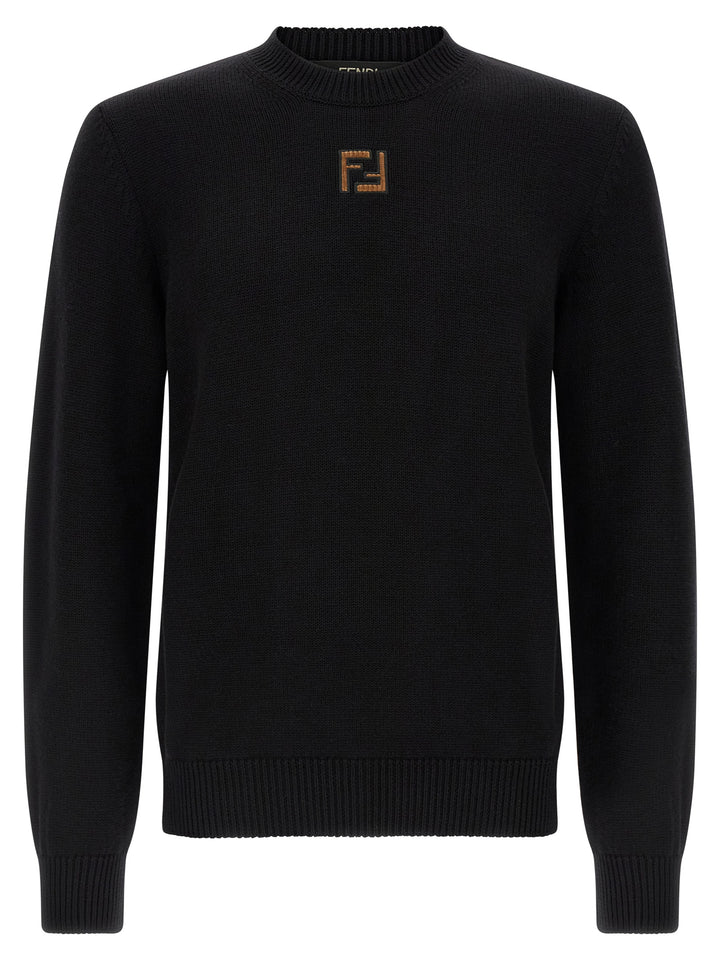 Fendi Ff Velvet Micro Sweater Maglioni - Nero | 2447fffa89ac2ea0c1d6838f2ecbfdb14576de3e