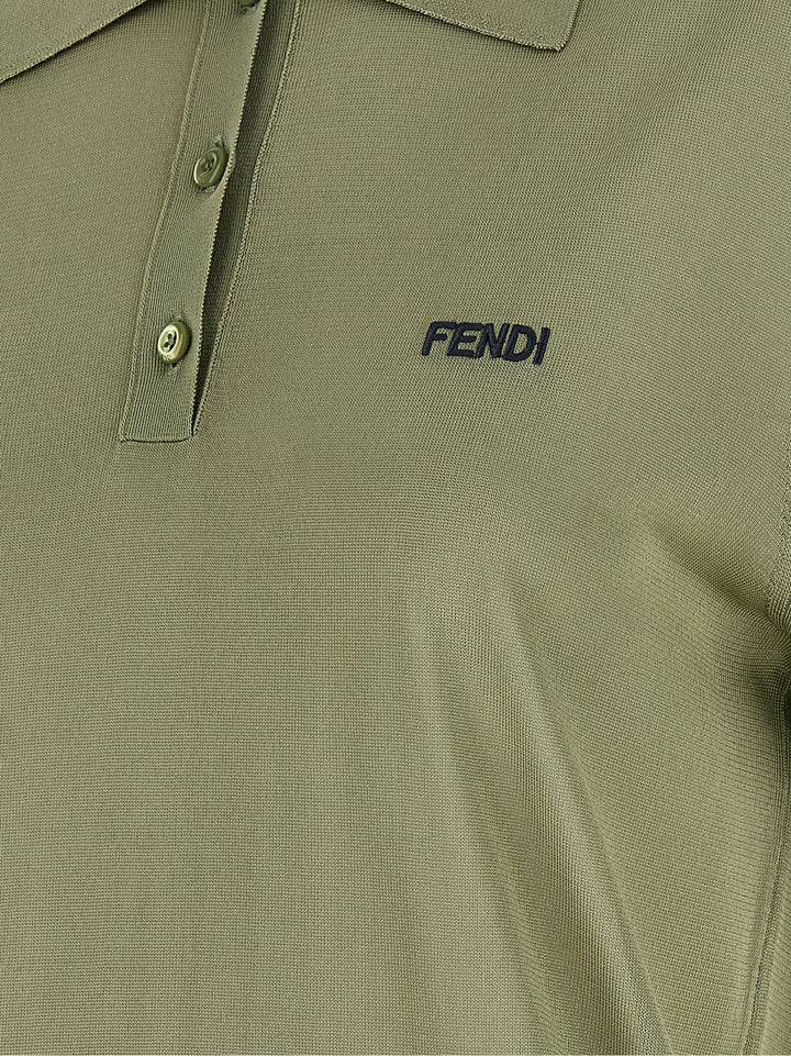 Fendi Shiny Viscose  Shirt Polo - Verde | f69d820fe0c7a850dde7af8de06981c3b9912032