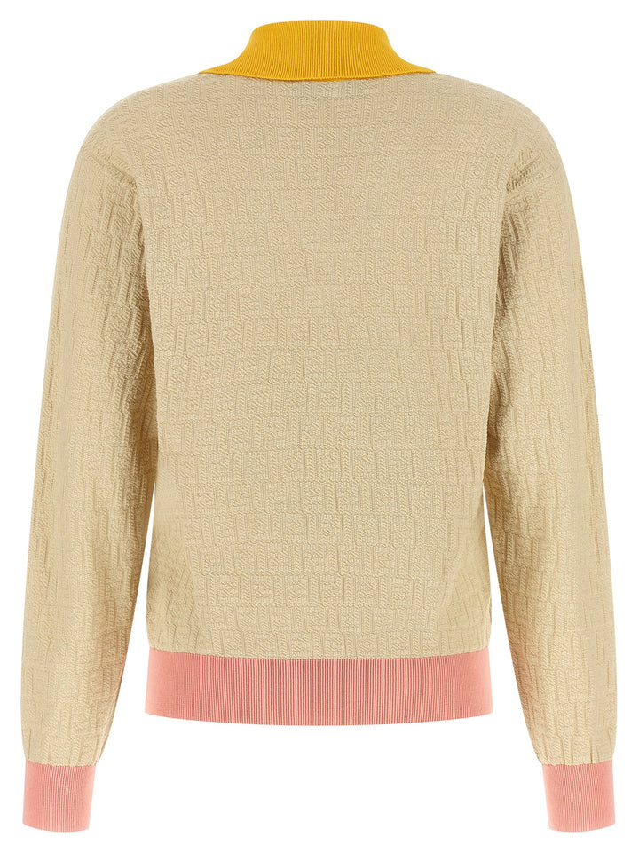 Fendi Ff Jacquard Sweater Maglioni - Beige | f0c5dbfdee6cadc51f3d7433138e1783cdc72c05