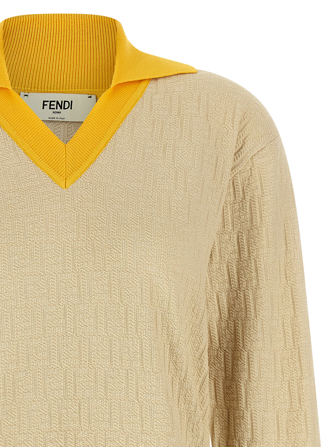 Fendi Ff Jacquard Sweater Maglioni - Beige | bbcea8d13399260cc55273ce8bad3377829fe301