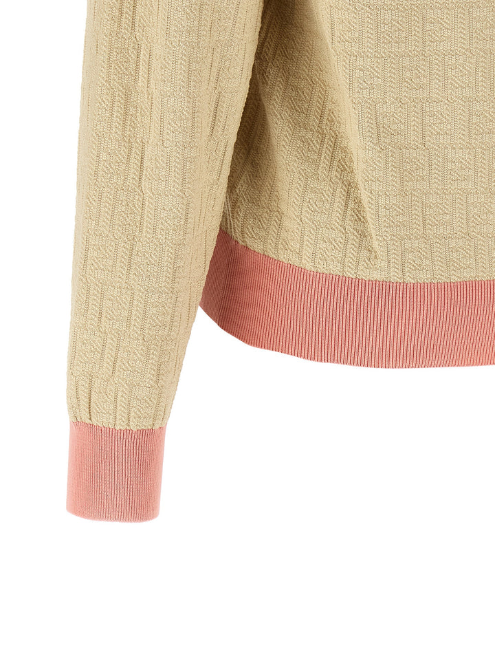 Fendi Ff Jacquard Sweater Maglioni - Beige | fad785d9393bd9c8c589e8de9eab20bbc0eac325