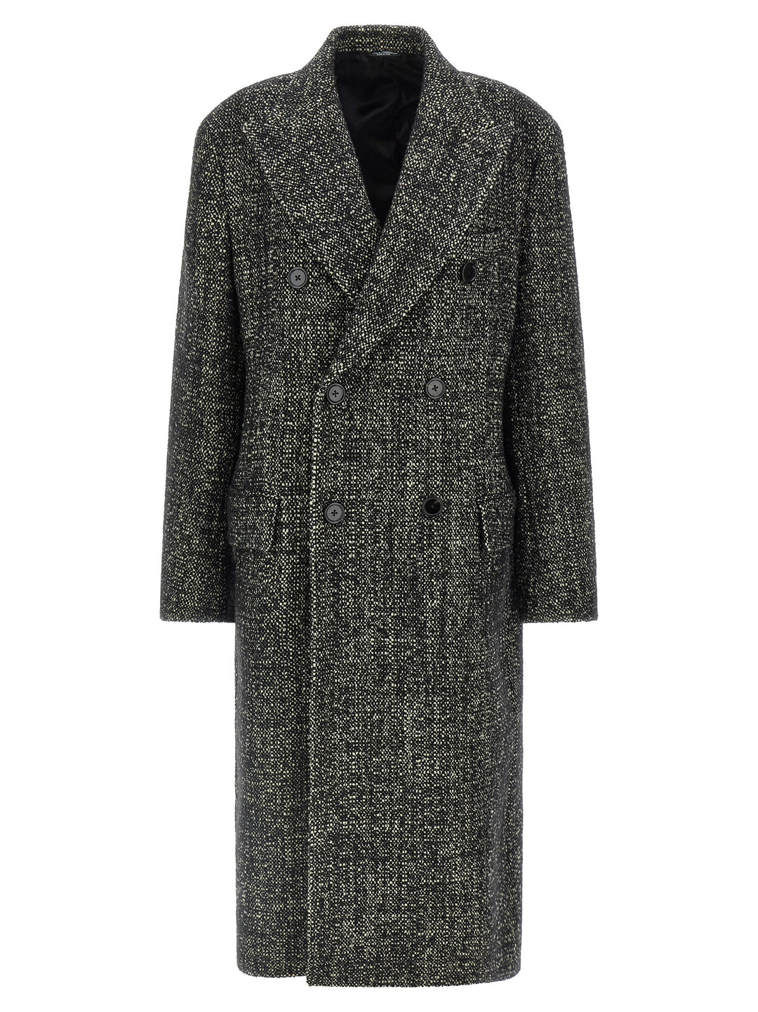 Dolce & Gabbana Bouclé Wool Coat Trench e Impermeabili - Bianco/Nero | b4f9c6cb38c276f9beaf4fdc85982a7110c605ec
