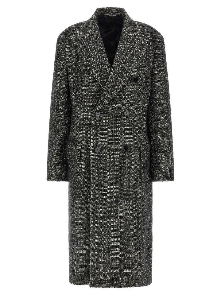 Dolce & Gabbana Bouclé Wool Coat Trench e Impermeabili - Bianco/Nero | b4f9c6cb38c276f9beaf4fdc85982a7110c605ec