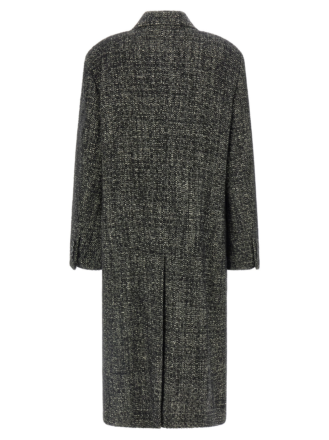 Dolce & Gabbana Bouclé Wool Coat Trench e Impermeabili - Bianco/Nero | 129aa15ea3c4cbb747d3e1f085db515b88859d2c