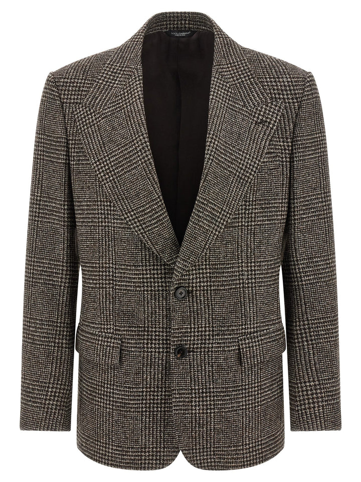 Dolce & Gabbana Prince Of Wales Wool Blazer - Marrone | eb02f76f8bef0b8d4bef0d4427dbd31af6113448