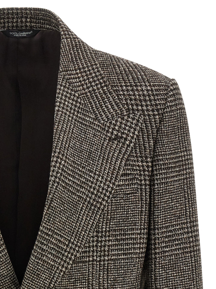 Dolce & Gabbana Prince Of Wales Wool Blazer - Marrone | 38e1be7c19506d437a35574b8f537ba259519eff