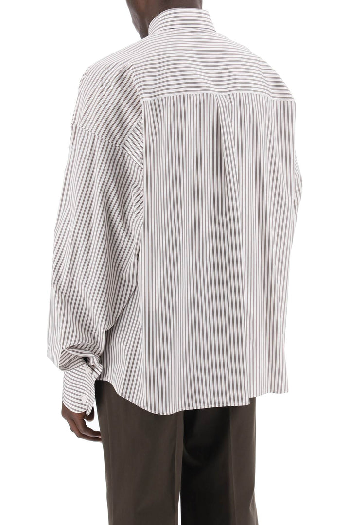 Camicia Oversize In Popeline A Righe