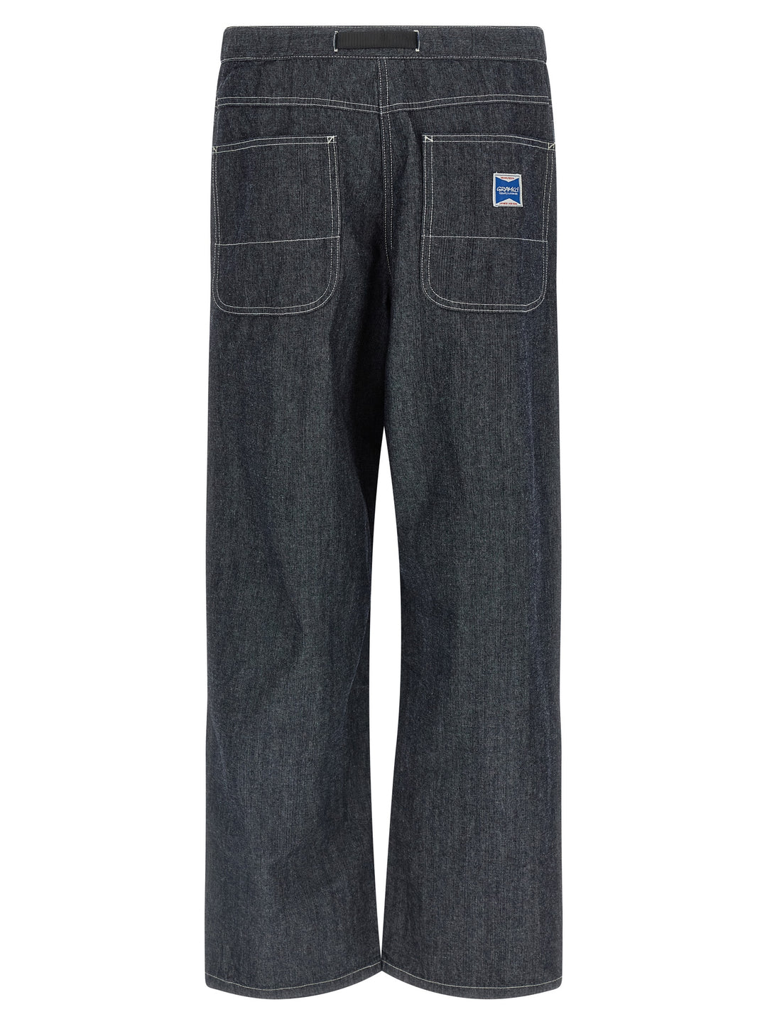 Gramicci Japanese Chambray Double Knee Jeans - Blu | 25d6612f732684ca812563452bc0e58f1c4ca5fa