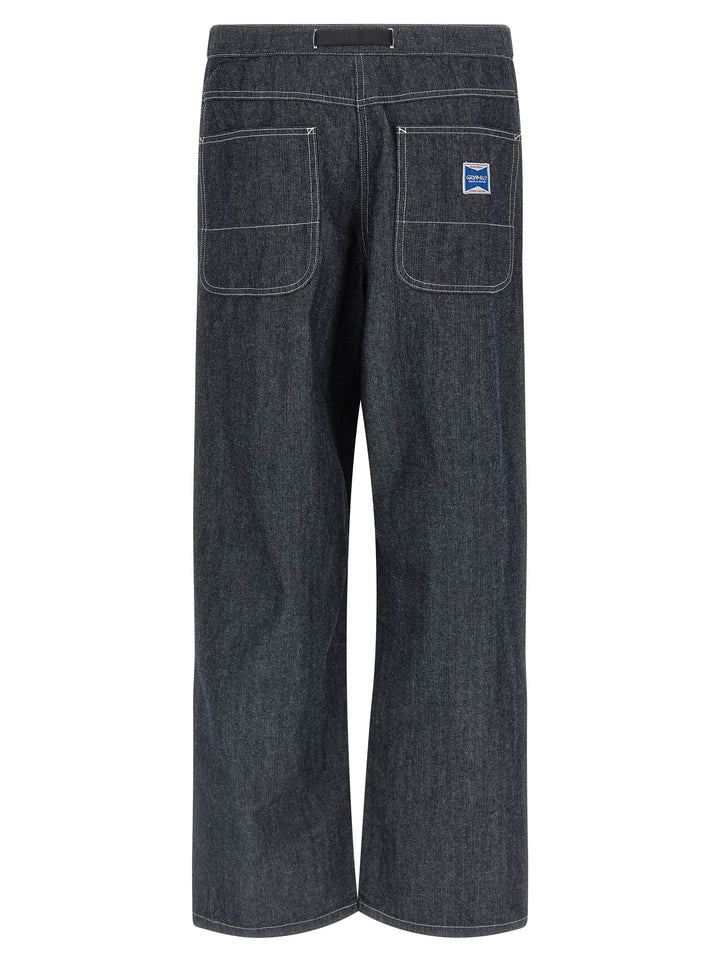 Gramicci Japanese Chambray Double Knee Jeans - Blu | 25d6612f732684ca812563452bc0e58f1c4ca5fa
