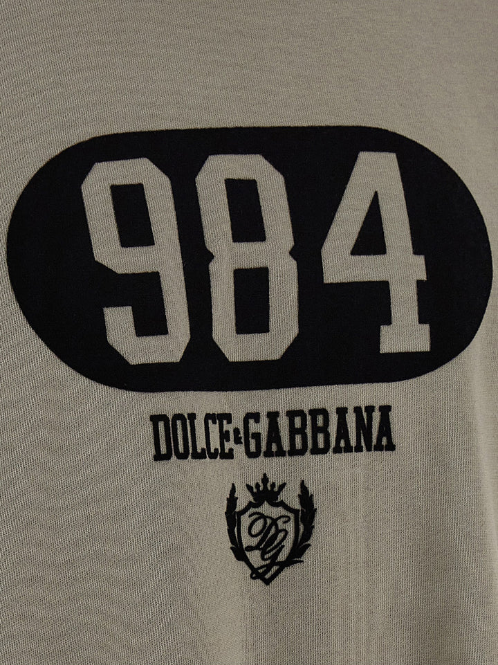 Dolce & Gabbana Flocked Print T shirt - Grigio | d9a1447feea0730c15664256f014e47889e0a561