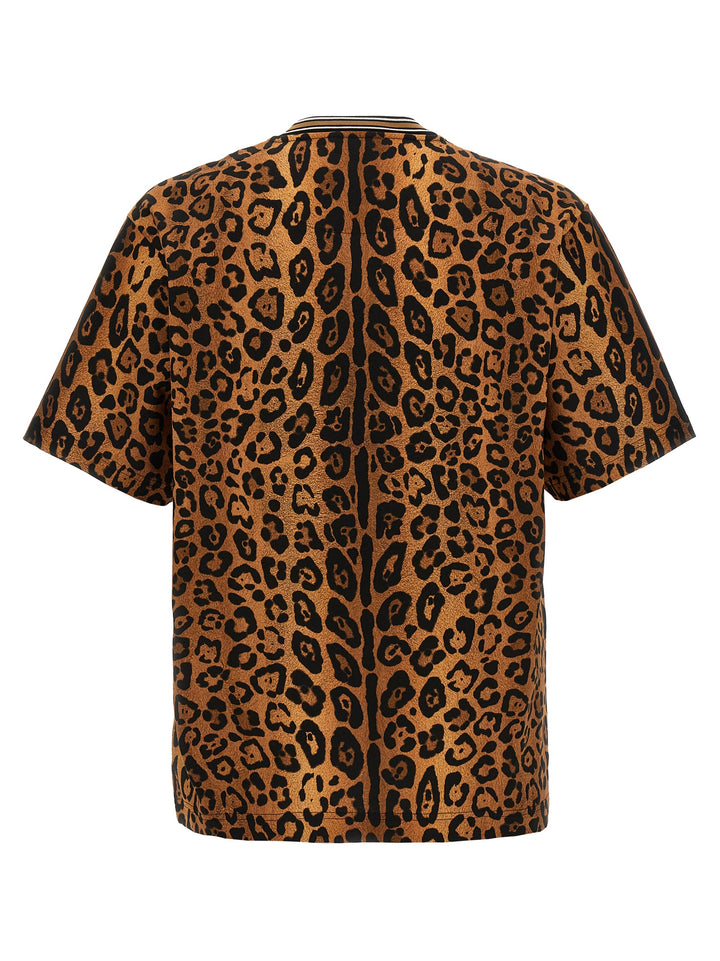 Leopard Print T Shirt Marrone