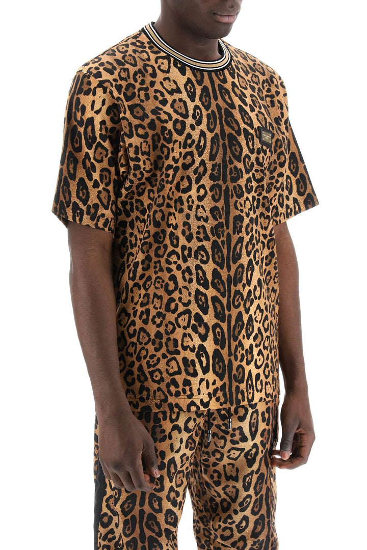 T Shirt Con Stampa Leopardo