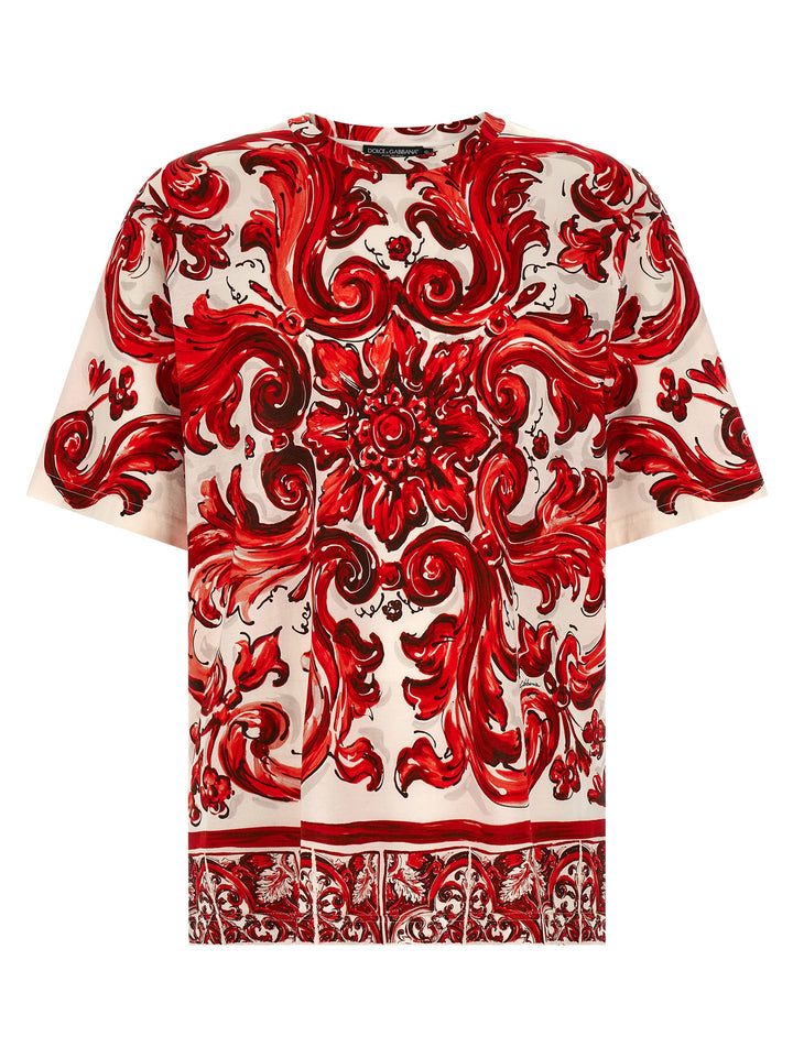 Dolce & Gabbana Maiolica T shirt - Rosso | 75a00c929b4a7fbce36a297d511e77e1f0ec1e21
