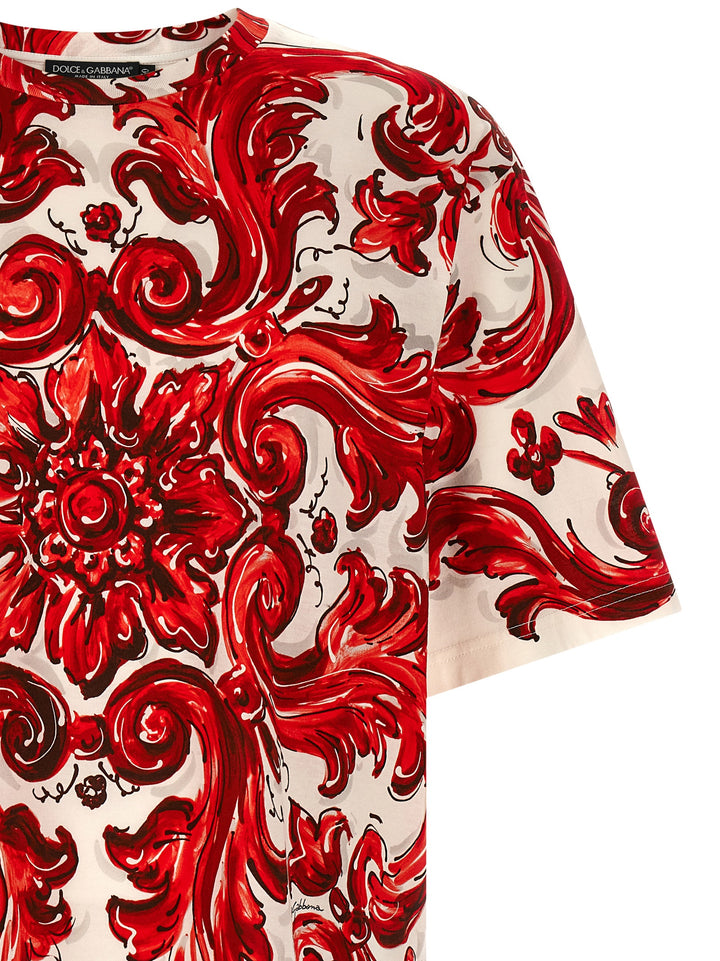 Dolce & Gabbana Maiolica T shirt - Rosso | e8bbb648d75a62d31896224297696076d43485e2