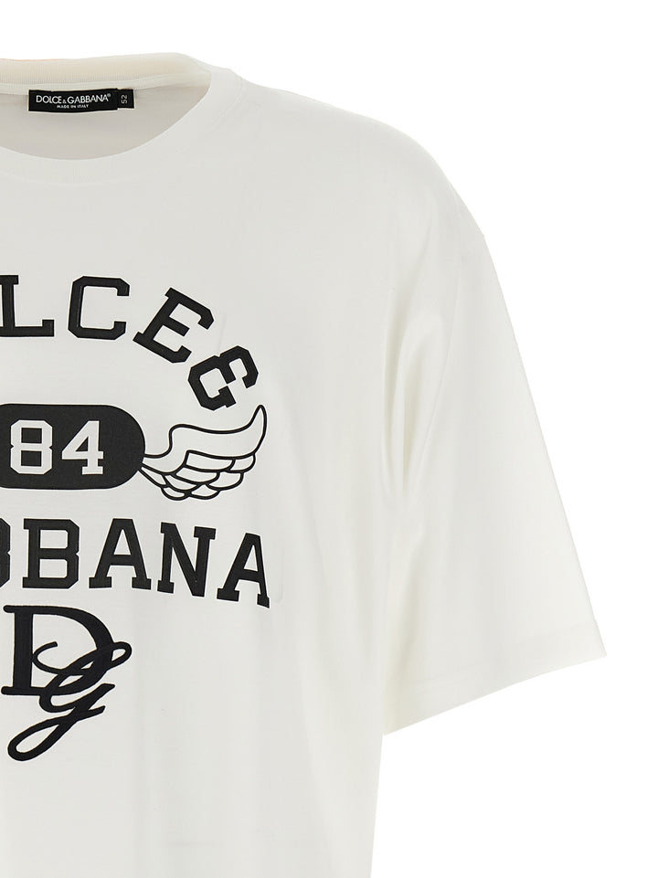 Dolce & Gabbana Logo Print T shirt - Bianco/Nero | 416676313748343a7abe28f880c65fc449abc0eb