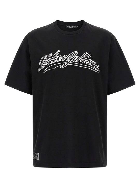Logo Embroidery T Shirt Bianco/Nero