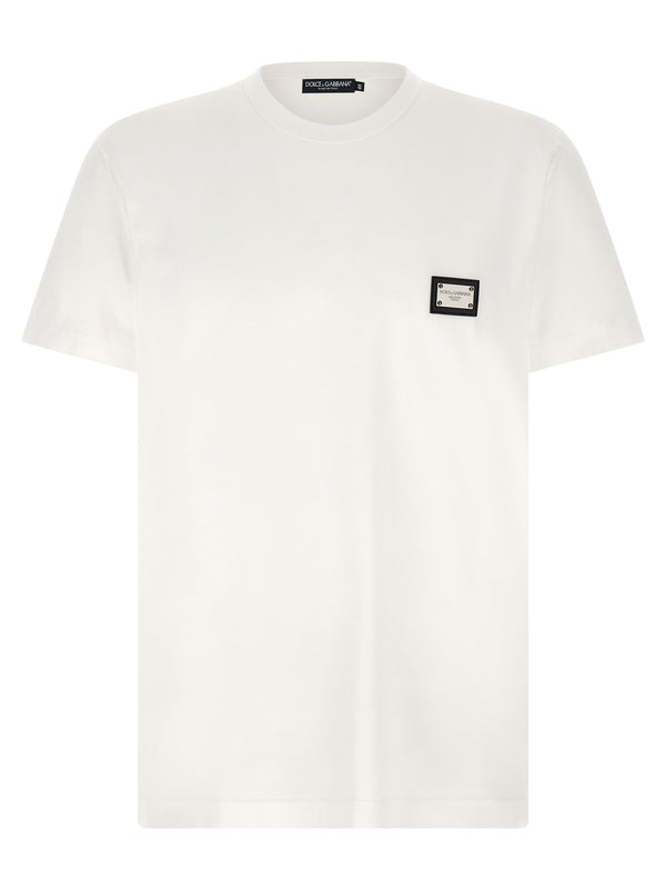 Logo Plate T Shirt Bianco