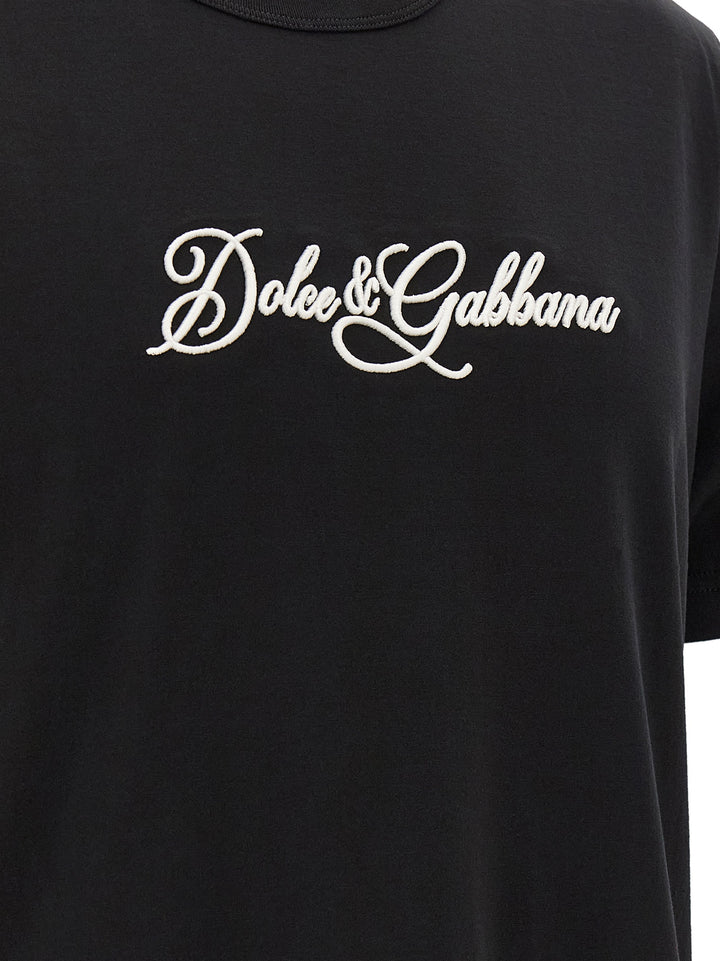 Dolce & Gabbana Logo Embroidery T shirt - Nero | 525c18a64ed541f68e08ca2aa74d56327951ae62