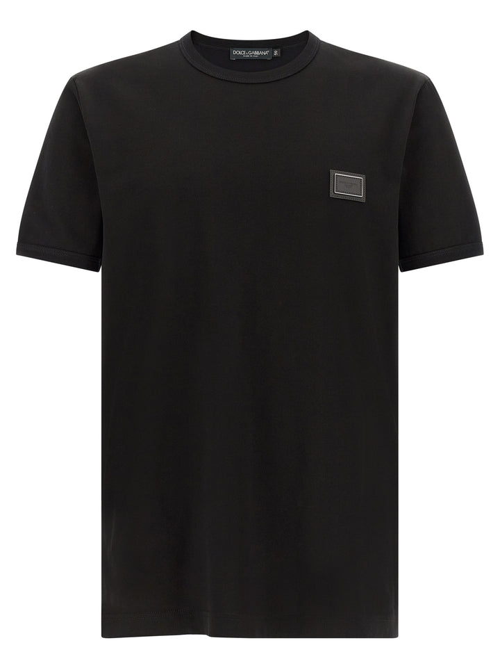 Dolce & Gabbana Metal Plate T shirt - Nero | adf77b3fd2611ee987b74bf86c64c6b88003ecdd