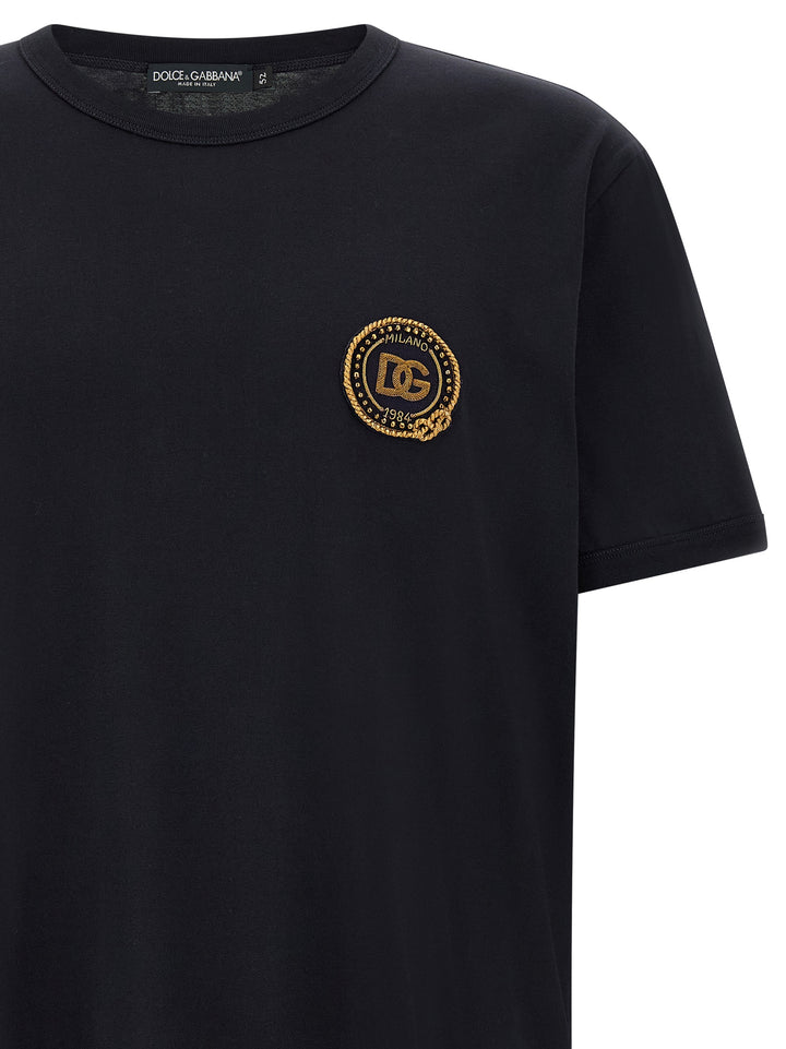 Dolce & Gabbana Logo Patch T shirt - Blu | cf64bc3f461809b421f581c1bf08d478fec479d6