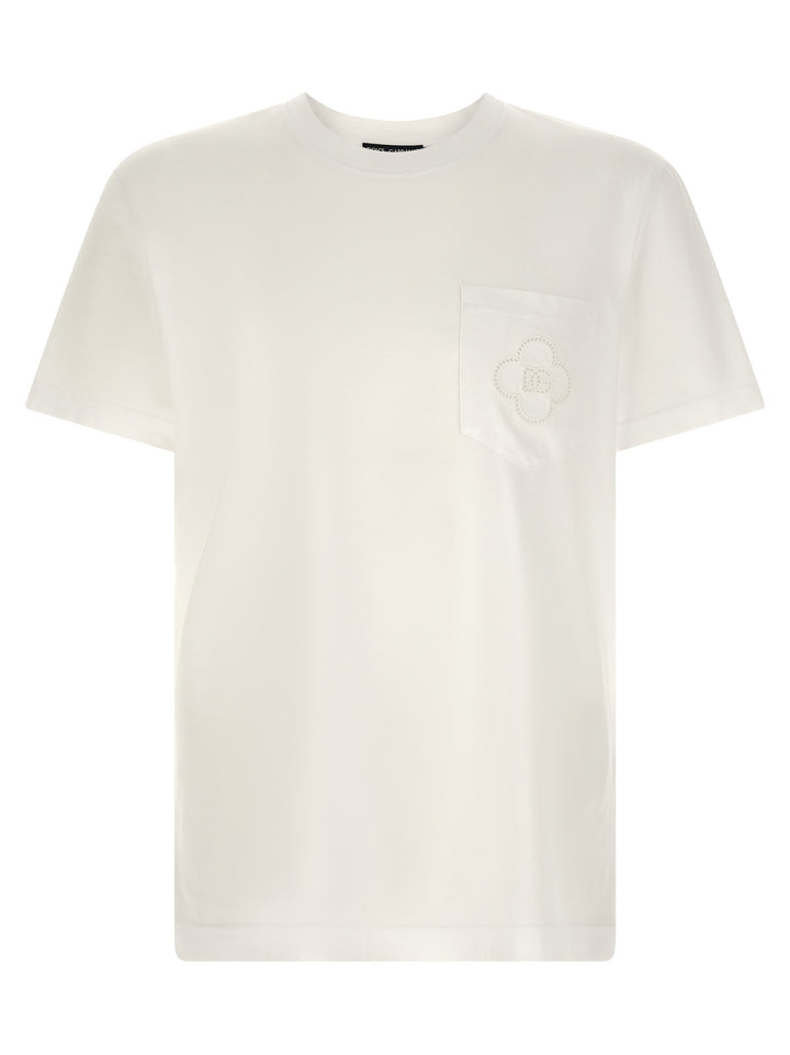 Dolce & Gabbana Openwork Logo T shirt - Bianco | 2b3e3de5232fb5d7a96b059c7d613c8ad456ef77