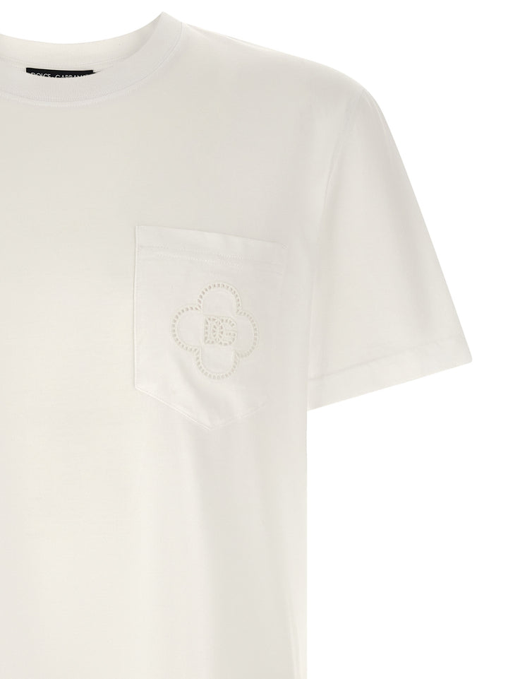Dolce & Gabbana Openwork Logo T shirt - Bianco | c4a50b56d94afafce78da67a77f2838bf9d5492f