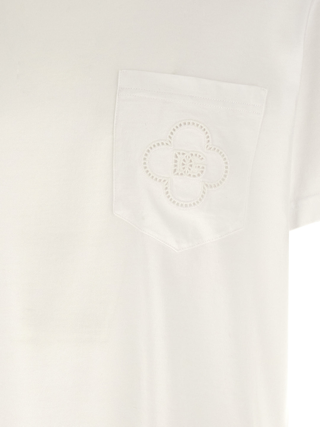 Dolce & Gabbana Openwork Logo T shirt - Bianco | 484321e11803a78ead127682e93f086ad3cb7bba