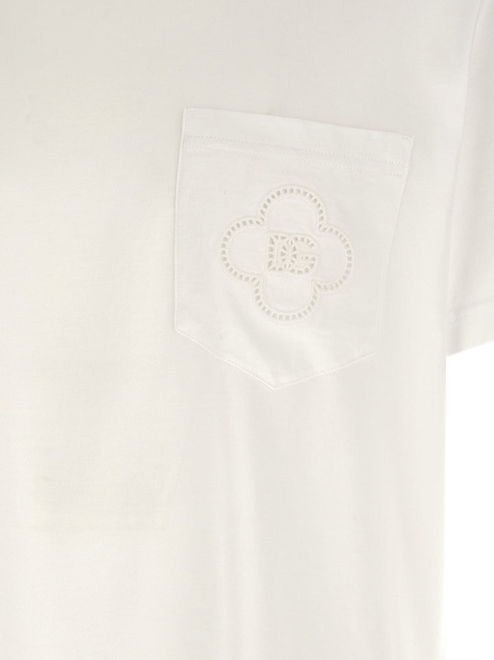 Dolce & Gabbana Openwork Logo T shirt - Bianco | 484321e11803a78ead127682e93f086ad3cb7bba