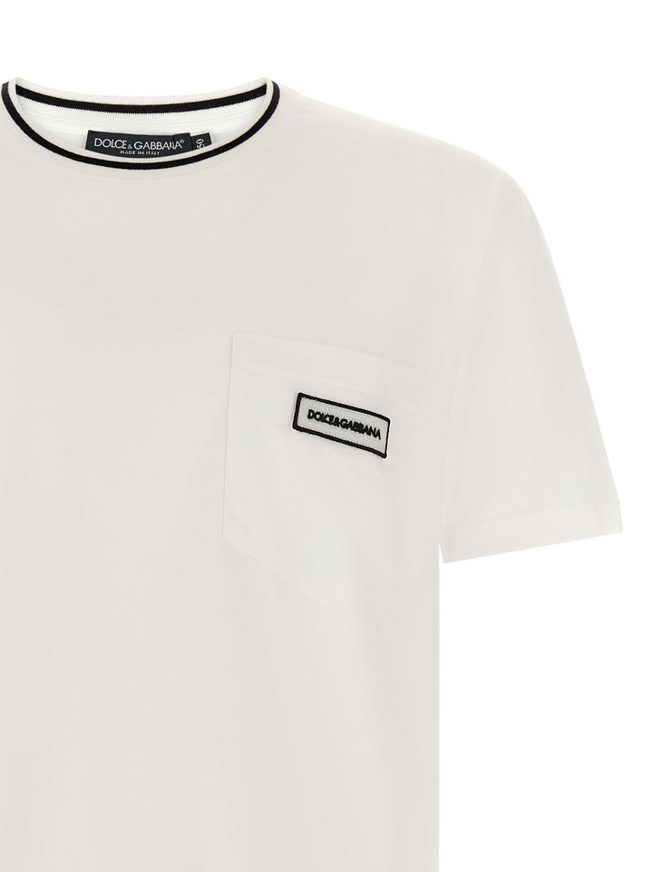 Dolce & Gabbana Logo Pocket T shirt - Bianco | 3ec5db57ec77b6bf6ad63941178b1fb938500961