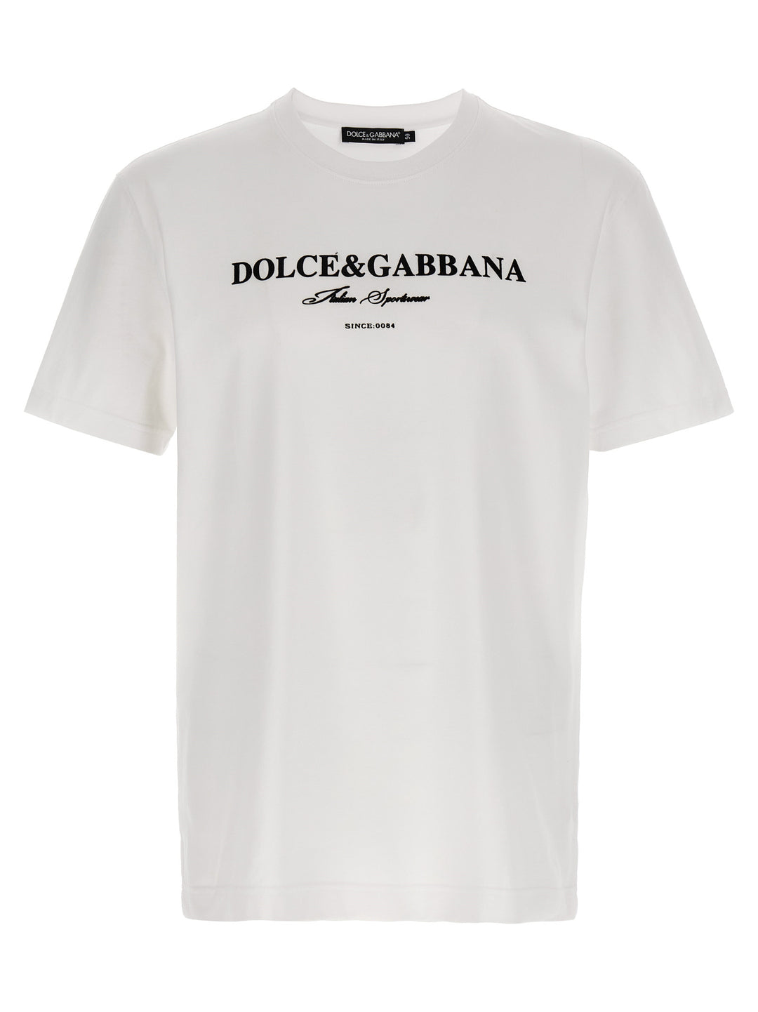 Dolce & Gabbana Flock Print T shirt - Bianco/Nero | d3db078540cf32cab238c41c516b2c187d83fdc3