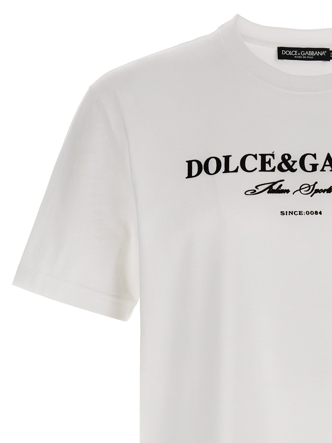 Dolce & Gabbana Flock Print T shirt - Bianco/Nero | 5d2246a61f8662510ee9ba6c7f1c038996bc9df8