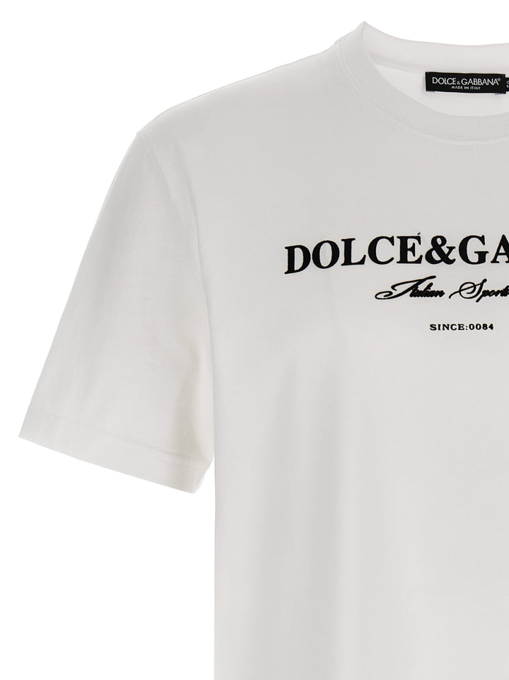 Dolce & Gabbana Flock Print T shirt - Bianco/Nero | 5d2246a61f8662510ee9ba6c7f1c038996bc9df8