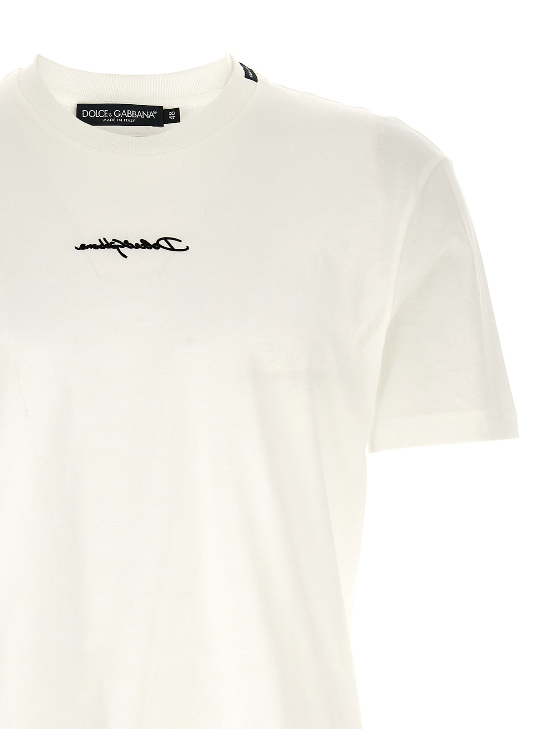 Dolce & Gabbana Logo Patch T shirt - Bianco | 40b76833462a86ce373590a198d09fb4c0df8057