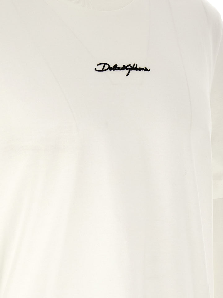 Dolce & Gabbana Logo Patch T shirt - Bianco | 019fc9da9208ac72b0ba2b68871eb85f514498ce