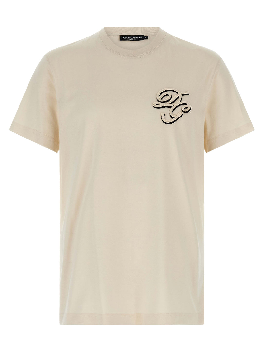 Dolce & Gabbana Double Embroidery T shirt - Beige | b11c2d179224f6a85fba39f5d2c2eb51087e1052