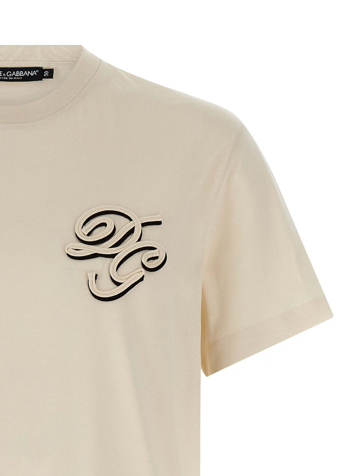 Dolce & Gabbana Double Embroidery T shirt - Beige | 2a993a1899a7999bdbddc62c82738948c7d985c9