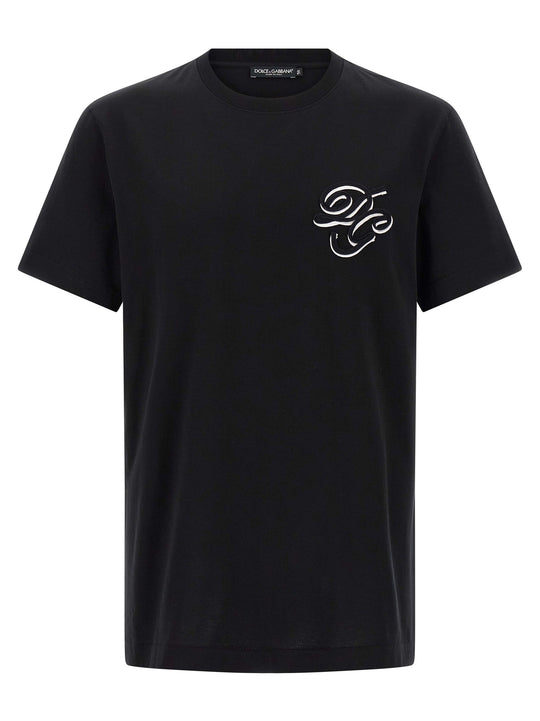 Double Embroidery T Shirt Nero