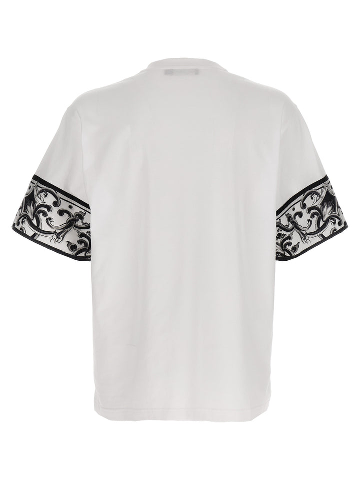 Dolce & Gabbana Maiolica T shirt - Bianco/Nero | c9f3b83831fb6cf8cab797573e33a865539d57a6