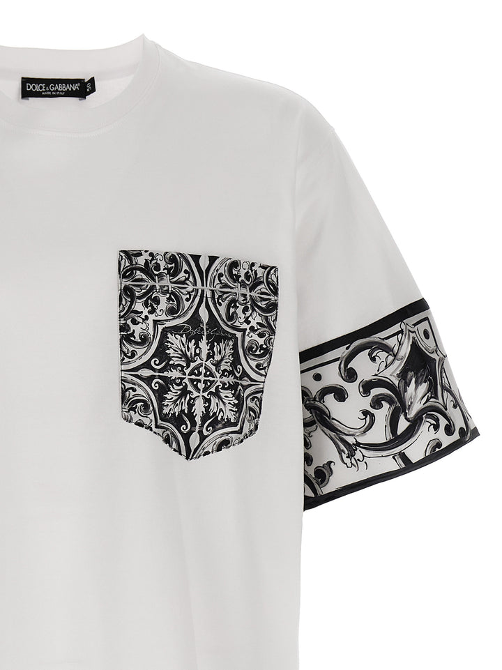 Dolce & Gabbana Maiolica T shirt - Bianco/Nero | 85a34d7f8ff282ae3964f11d9910959c65a642dd
