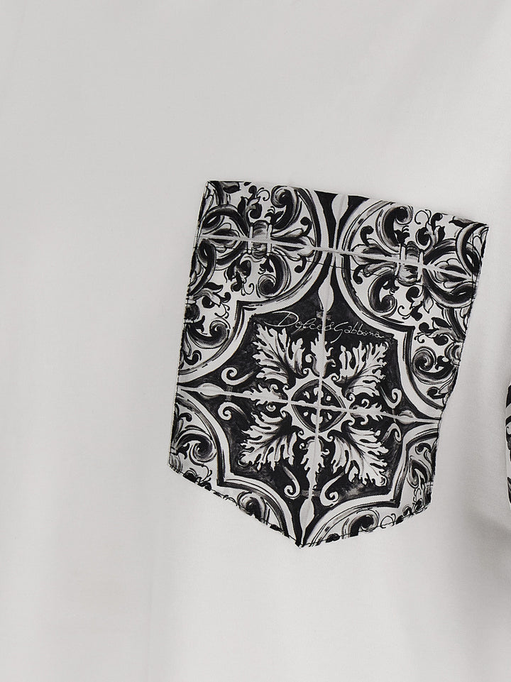 Dolce & Gabbana Maiolica T shirt - Bianco/Nero | 33b3fc51ab4de7672dc34c22cea1b37fbb85375e