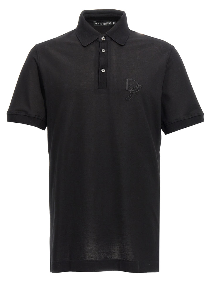Dolce & Gabbana Logo Embroidery  Shirt Polo - Nero | fa45087747607c673069bdb11cf220d9b7d44a20
