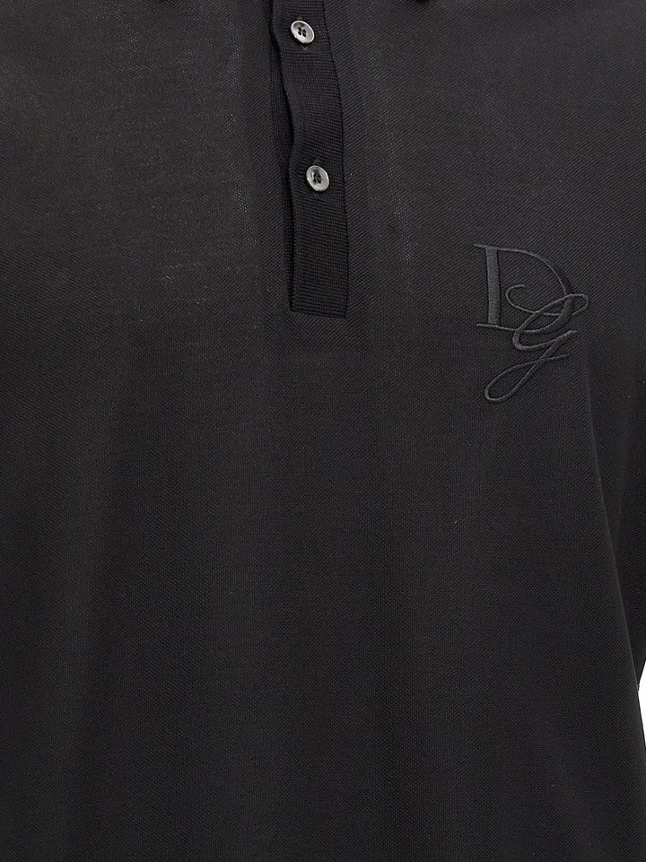 Dolce & Gabbana Logo Embroidery  Shirt Polo - Nero | 167e3eda72acf073601cb7b09e59cdc25fcb6d8b