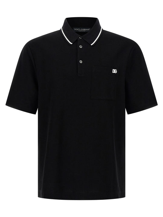Embroidery Shirt Polo Nero