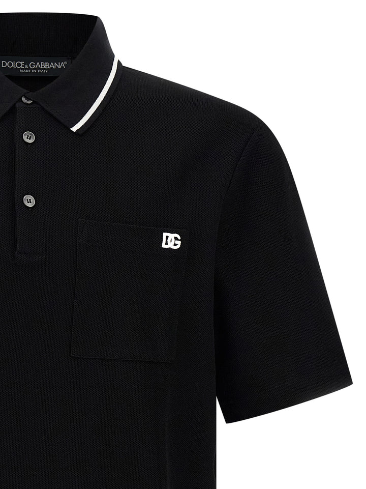 Dolce & Gabbana Embroidery  Shirt Polo - Nero | 08f2b799d78d250e0ac42714792e0a6d4cbebb0a