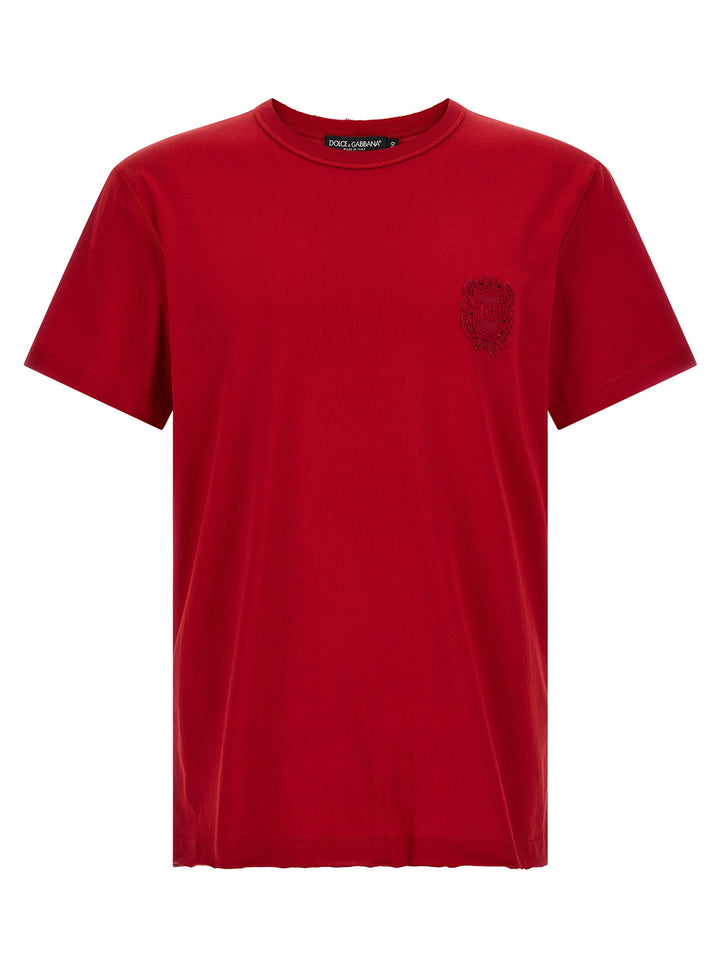 Dolce & Gabbana Tone-On-Tone Patch T shirt - Rosso | 391de62396362d1c382cdfae0494dba8d4b44331