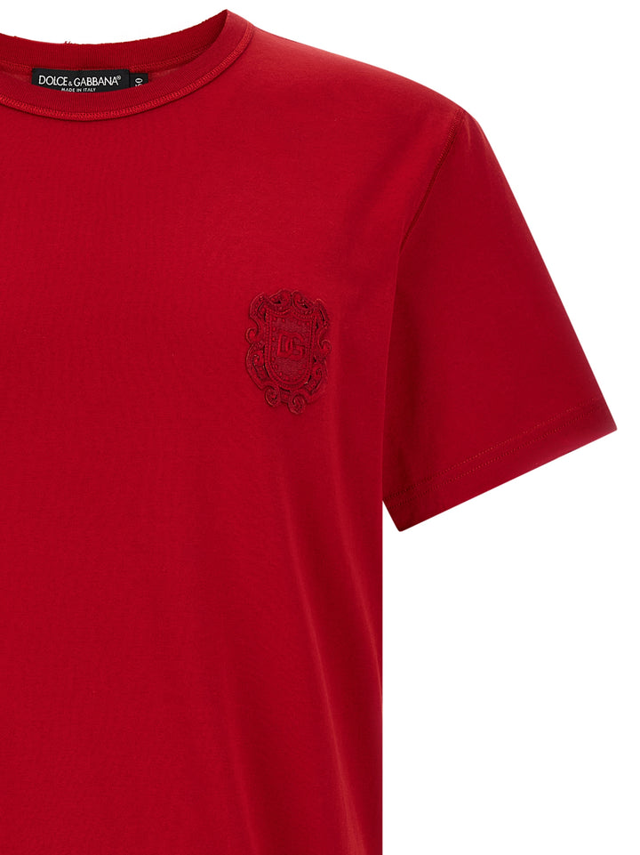 Dolce & Gabbana Tone-On-Tone Patch T shirt - Rosso | 74141cdf254069880fb8b8363df64ebe4d30cf38