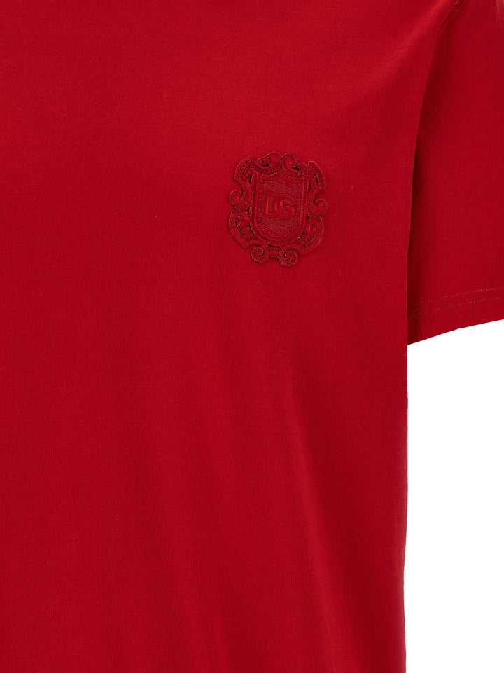 Dolce & Gabbana Tone-On-Tone Patch T shirt - Rosso | fec888796564e40a0455c5303bcee7ea165e7047