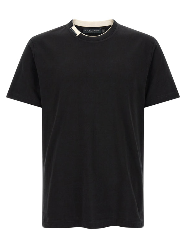 Double-Layer Collar T Shirt Nero