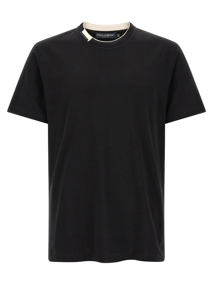 Dolce & Gabbana Double-Layer Collar T shirt - Nero | 4ac01b74aae86dbdff9aa7d862e897f5a1f55363