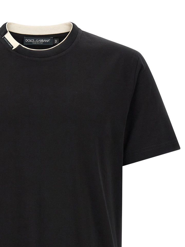 Dolce & Gabbana Double-Layer Collar T shirt - Nero | e90eb19784e0944e47f0d3592fd2f8ab66a78979